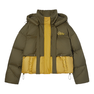 【189/件】EPTISON羽绒服女2025冬季新款复古宽松连帽白鸭绒外套