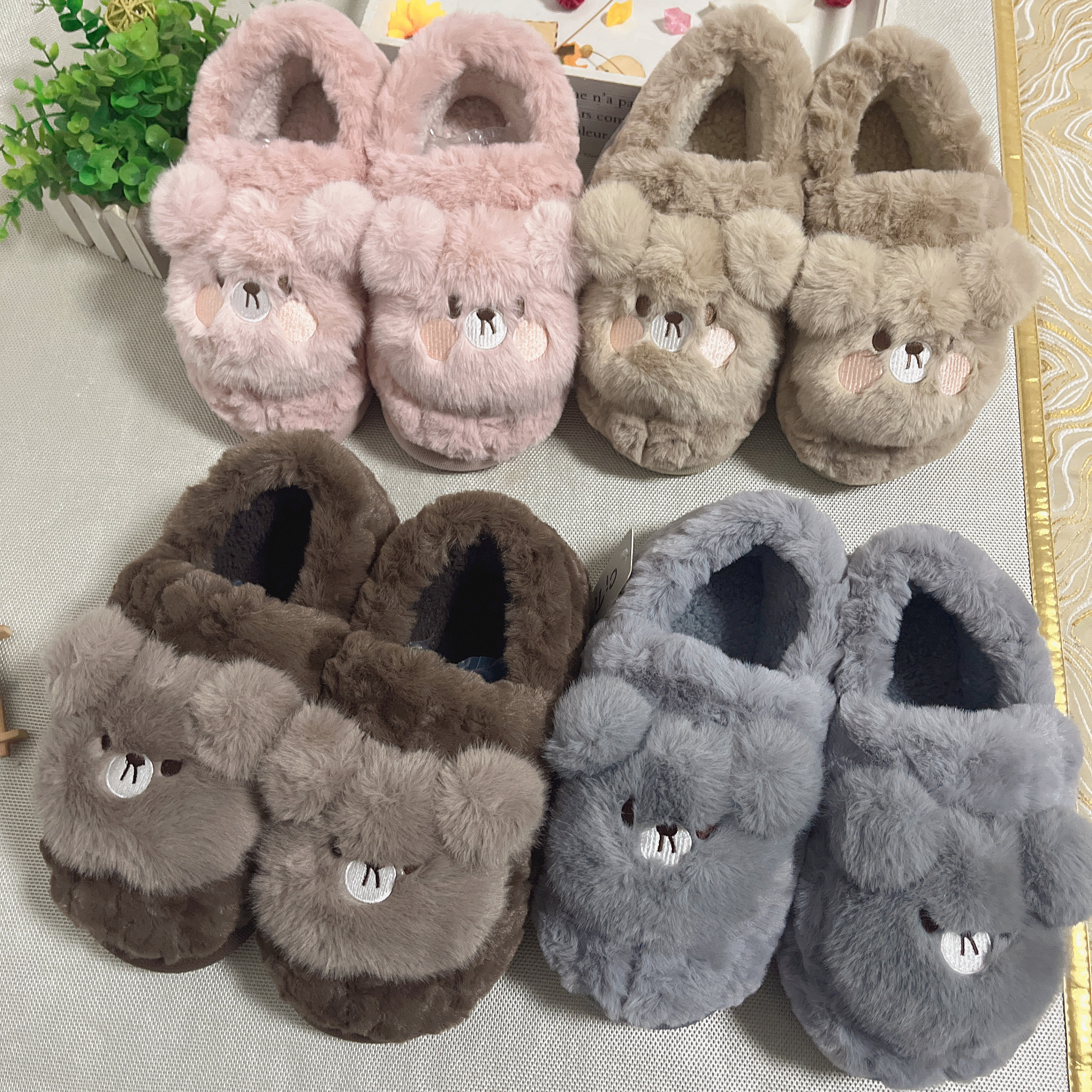慈踏冬季情侣可爱包跟鞋棉拖鞋男女居家居室内保暖防滑包头保暖鞋