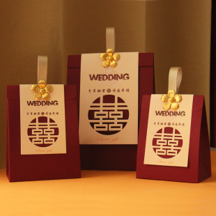 新款中式结婚喜糖盒高级感大号容量半成品不含糖伴手礼喜糖包装盒
