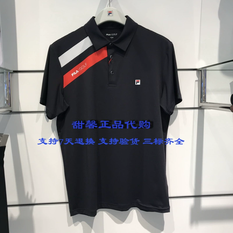 FILA Fila đích thực mua áo phông nam mùa hè 2018 GOLF nam ngắn tay F11M925124FNV - Áo polo thể thao