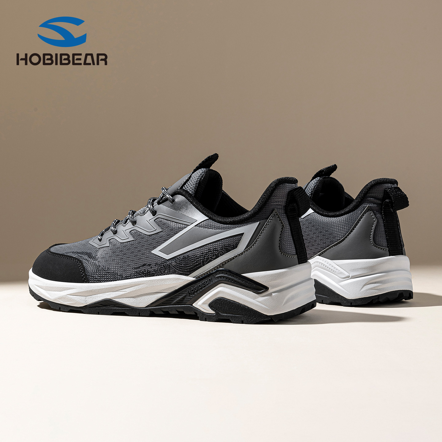 HOBIBEAR成人鞋2025秋冬百搭舒适徒步户外跑步鞋时尚宽楦赤足鞋潮