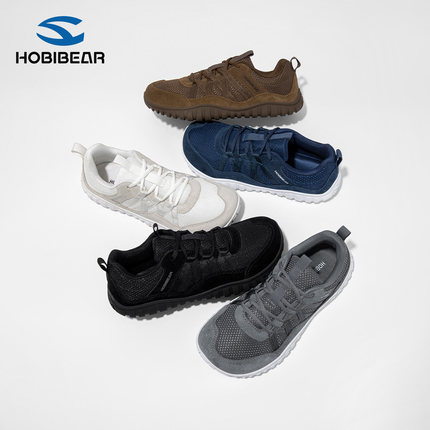HOBIBEAR哈比熊宽楦赤足鞋男4E宽头平步室内健身综合训练软底防滑