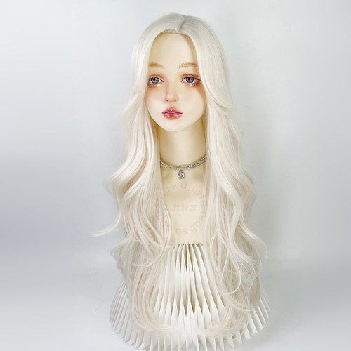 白金色y2k中分欧美lolita假发套