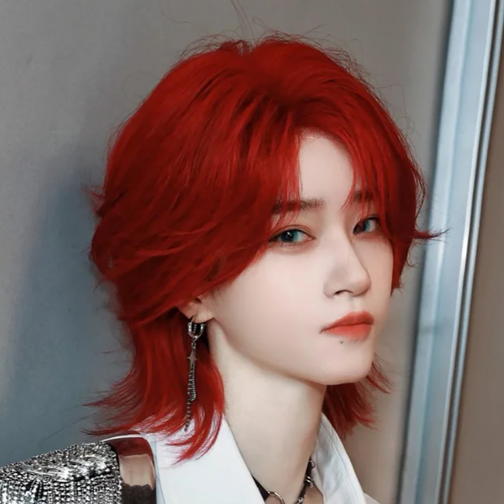 海王红中性狼尾鲻鱼头哑光短发