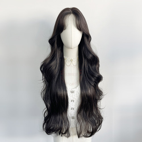 蕾丝手织韩式大波浪卷发85CM假发