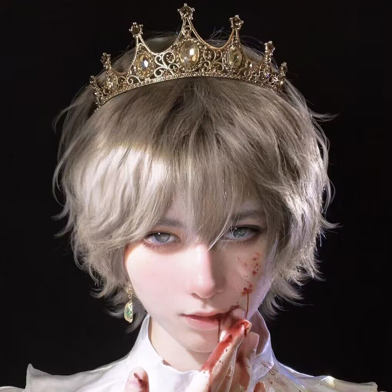 银灰色短发假发男短卷发动漫cosplay基佬帅dk少年感正太基佬头套