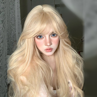 白金色假发女全头套金发浅色lolita大波浪y2k洛丽塔长卷发万用cos