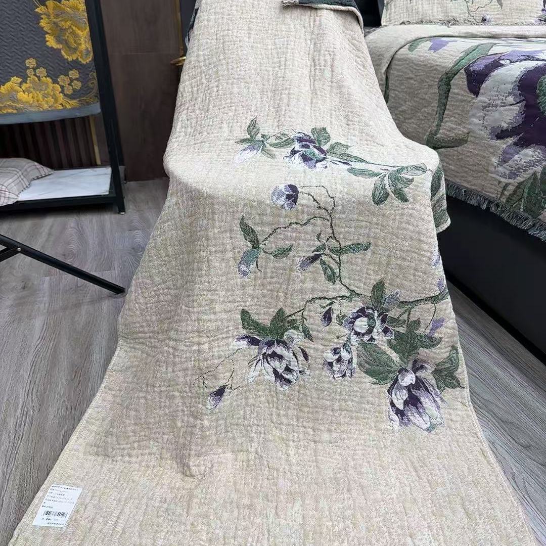 【浅黛玉兰】75/160cm罗布麻多层纱布浴巾多功能毯披肩沙发巾