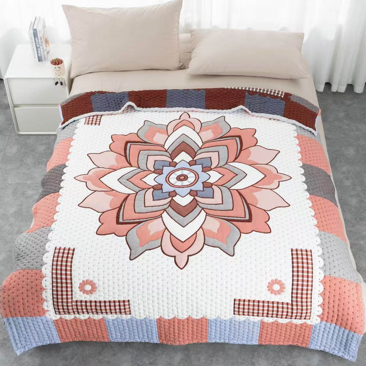 五彩花1.5/2单人泡芙被加厚纯棉纱布柔软透气,床上用品,化纤被,淘宝优惠券,粉丝福利购,淘宝优惠卷