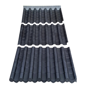 拼接2mm新中式仿古屋檐树脂瓦庭院厂房屋顶装饰一体瓦塑料琉璃瓦