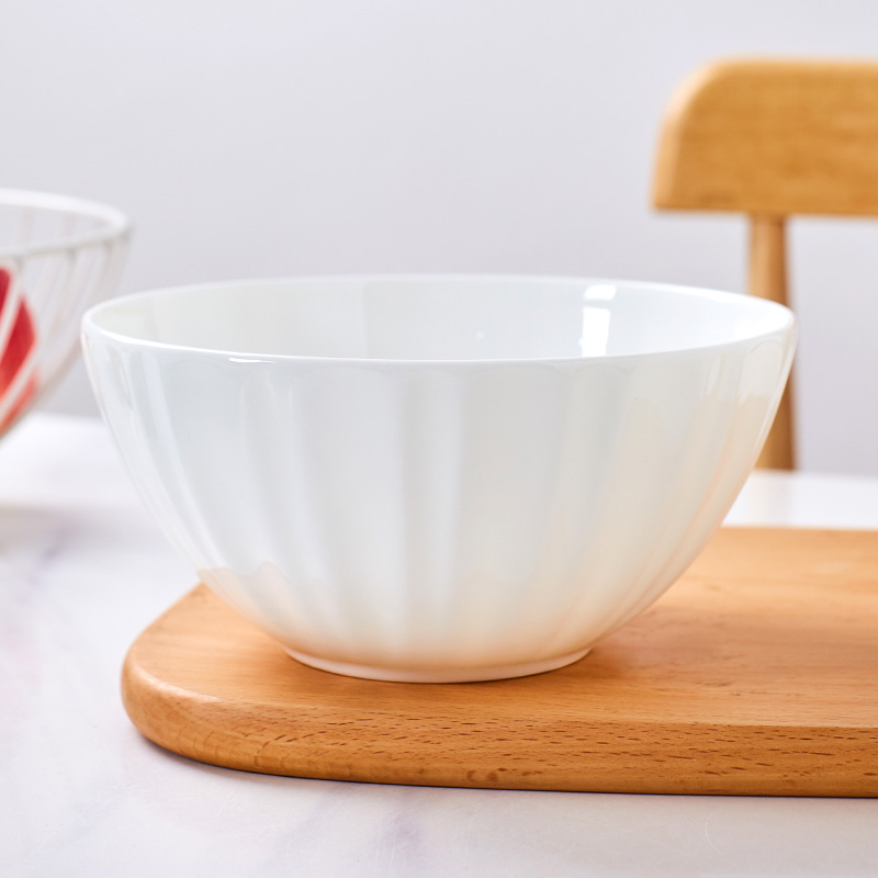 尚韵骨瓷凹凸纹理餐碗