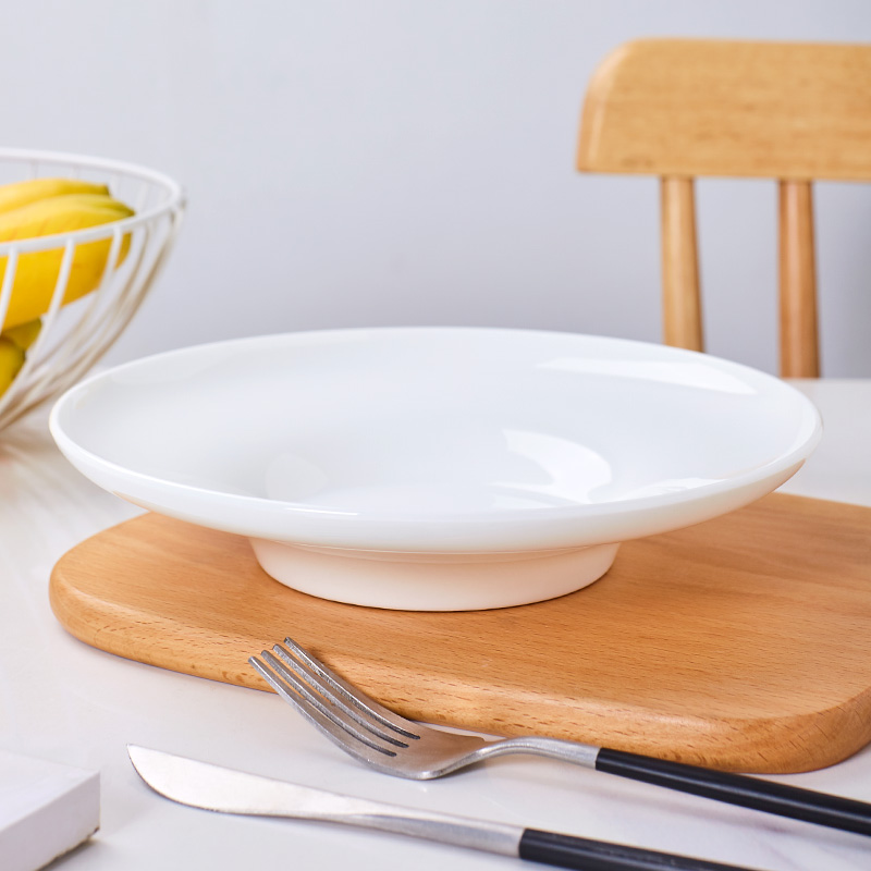 盘子尚韵骨瓷餐盘白色圆形