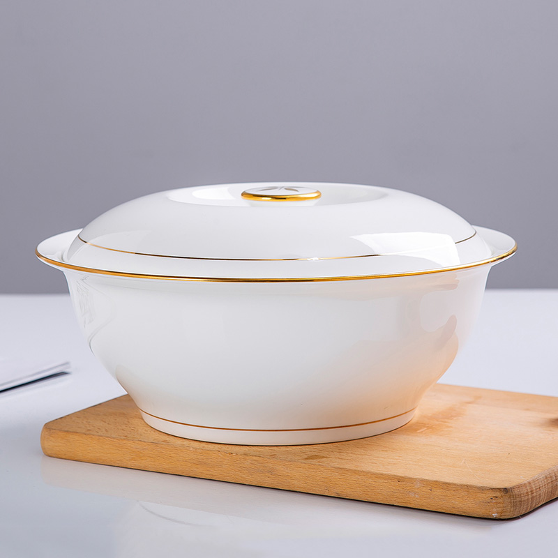 带盖家用汤盆尚韵骨瓷