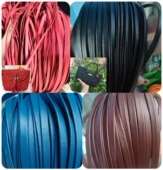 专用于编织包包 二层牛皮彩色裁条 手工diy编织 羊皮