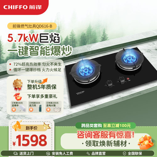 前锋双灶燃气灶5.7kW一级能效