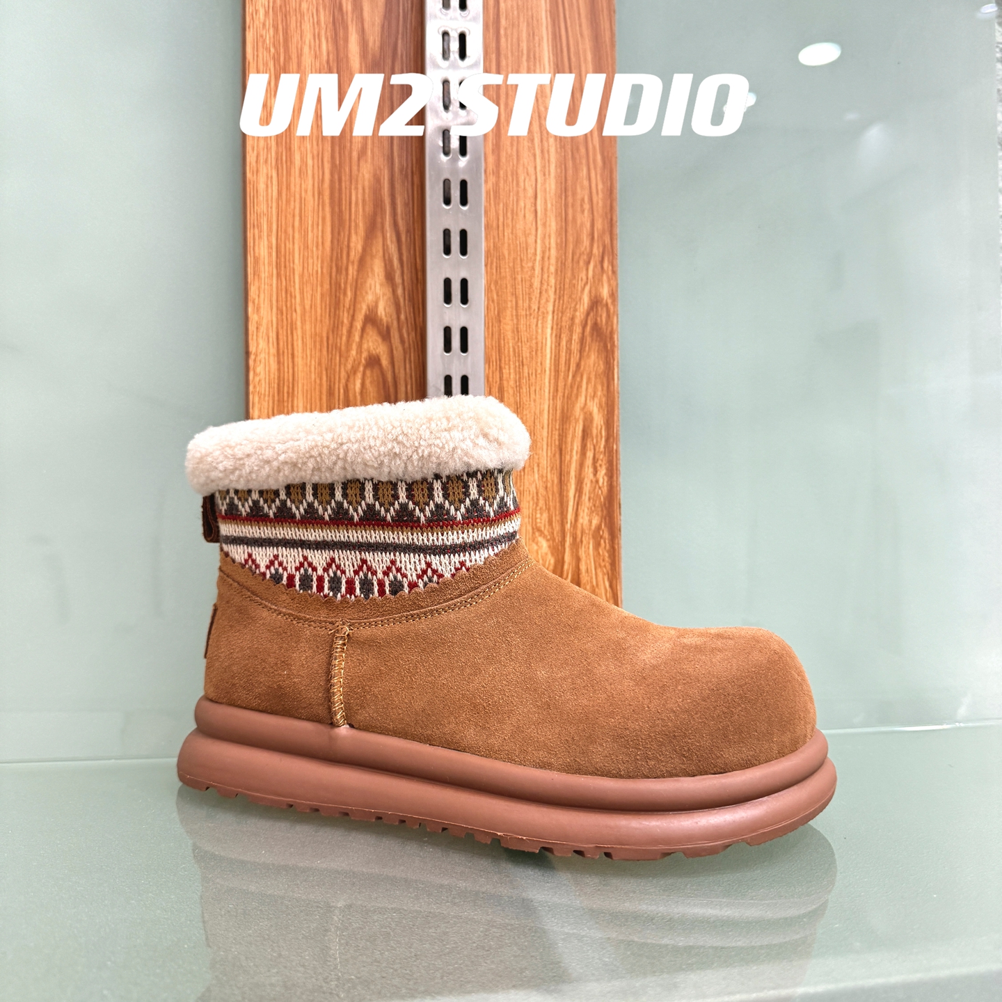 民族风小众日系雪地靴一脚蹬短靴