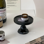 高级感复古木质高脚托盘摆件ins风玄关置物盘首饰香薰展示收纳盘