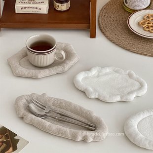 ins风复古棉麻布艺夹棉杯垫防烫隔热垫餐桌餐具垫咖啡杯垫水杯垫