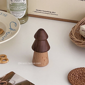 创意高颜值日式 松树牙签筒复古实木牙签收纳盒家用可爱木质牙签罐