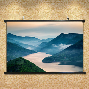 摄影艺术画办公室解压壁画长江风景画河流风光挂画自然美景山水画