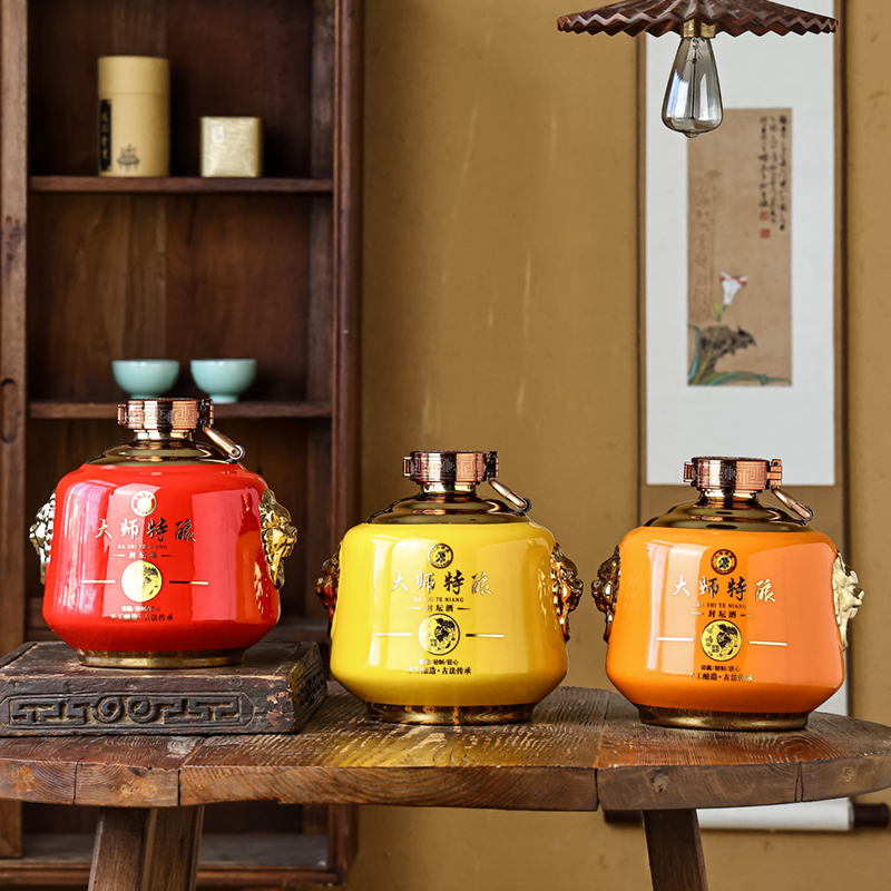 景德镇陶瓷加厚空酒瓶摆件5斤装礼盒家用密封酒壶酒坛子窖藏酒罐