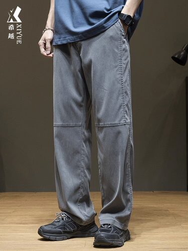 夏季凉感休闲裤男阔腿裤子长裤