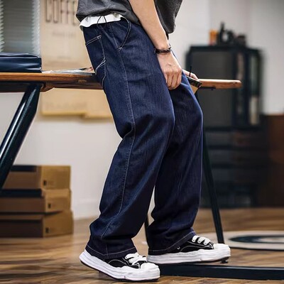 桑蚕丝薄荷纤维原色薄款牛仔裤男夏季2026新款防褪色宽松直筒长裤