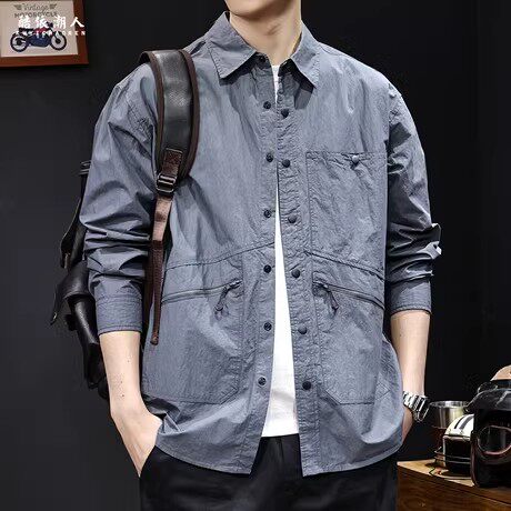 山系户外衬衫男外套长袖春季2026新款薄款衣服百搭大码春秋高级感