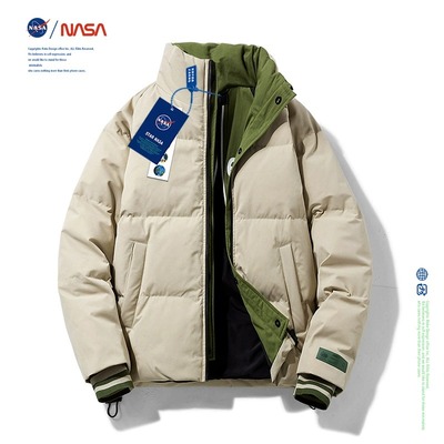 NASA冬季轻薄羽绒服男立领复古2024新款外套白鸭绒保暖薄款防寒服