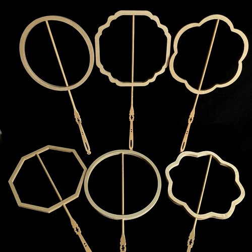 蚕丝扇骨架扇框架竹木材质团扇