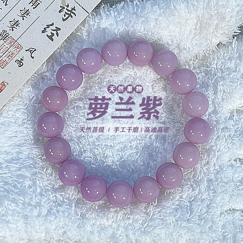 天然果物萝兰紫菩提根手串