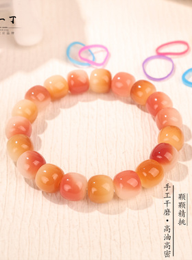 正品天然飘花粉菩提根手串男女款小众文玩盘玩绕指柔佛珠手链正品