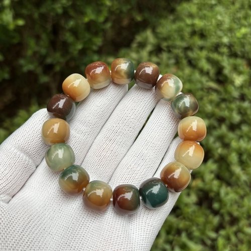 炭烧敦煌花皮文玩菩提根手串盘玩绕指柔精工干抛油润足男女款手串