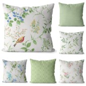 美式 单面棉麻抱枕沙发靠垫床头靠枕靠背客厅沙发腰枕含芯 田园风格