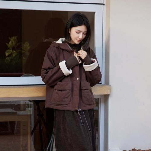 纯棉布棉服文艺复古宽松羽绒棉
