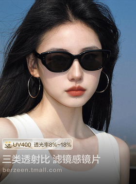 2025新款 猫眼墨镜女款方圆脸显脸小防晒开车高清太阳镜尼龙UV400