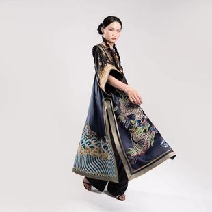长袍高级感国风马夹 重工刺绣新中式 云饰图腾原创民族风女装 新款
