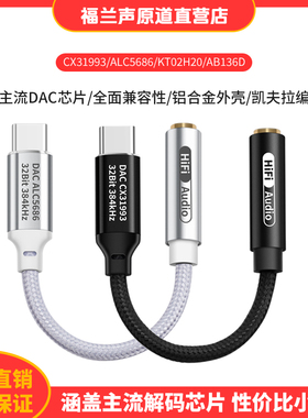 FRANSUN小尾巴解码耳放typec数字转接头便携式CX31993耳机转接线