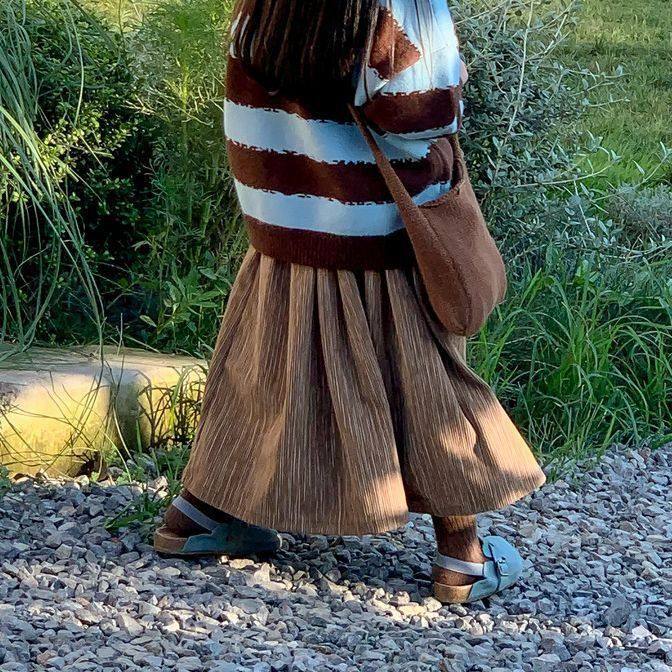 纯色韩版洋气末小蒙女童半身裙秋款儿童2024童裙百搭复古休闲裙子,童装/婴儿装/亲子装,半身裙,淘宝优惠券,粉丝福利购,淘宝优惠卷