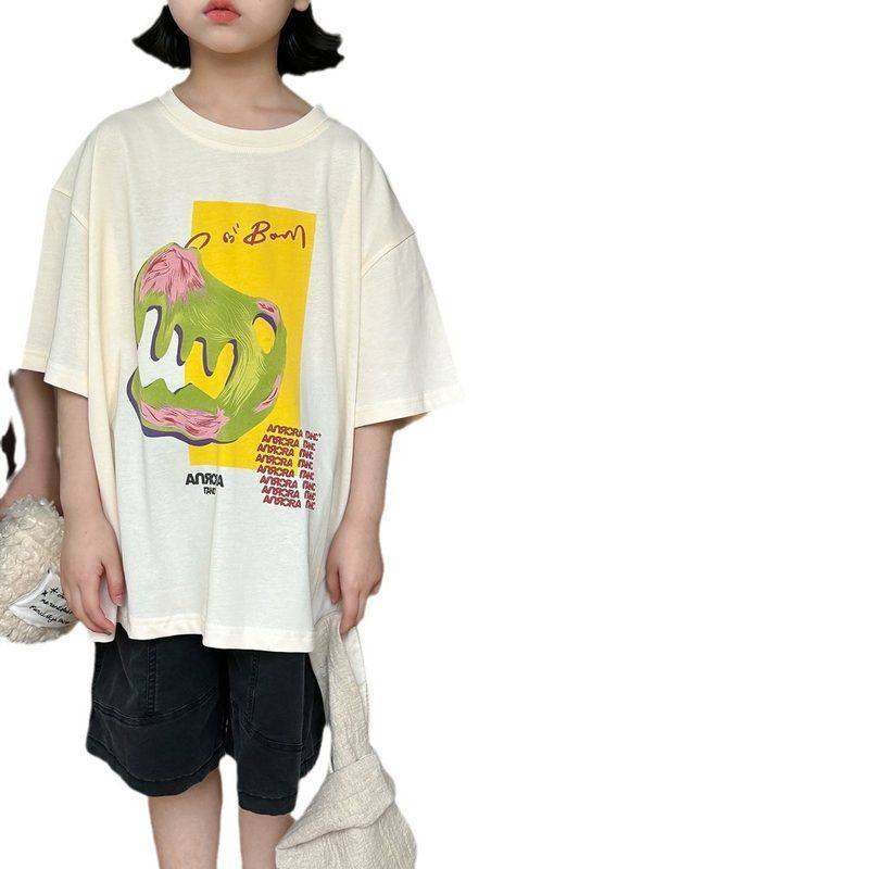 上衣儿童2024T恤印花圆领韩版童休闲宽松男女童涂鸦卡通夏款短袖,童装/婴儿装/亲子装,T恤,淘宝优惠券,粉丝福利购,淘宝优惠卷