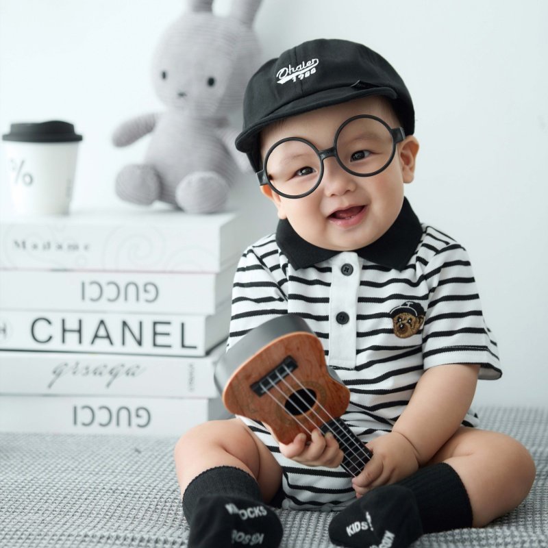 儿童摄影服装美式学院风宝宝百天照周岁照拍照服装影楼拍摄道具