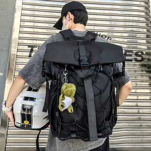 双肩包男骑行头盔包篮球包大容量旅行背包女生小众设计高中生书包