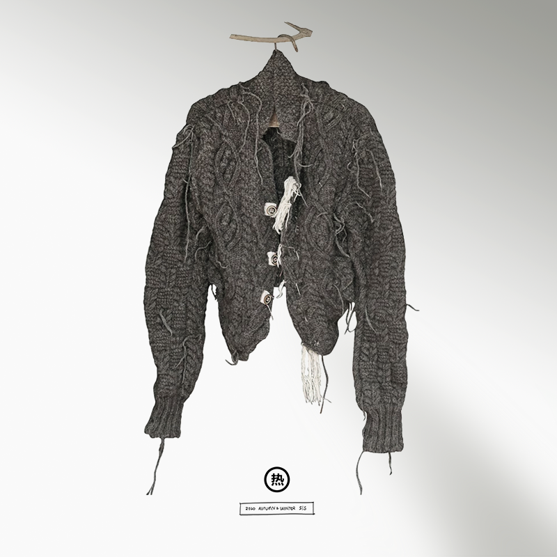 牦牛上树         厚实扎扎外套       全手工棒针绞花  热水女装