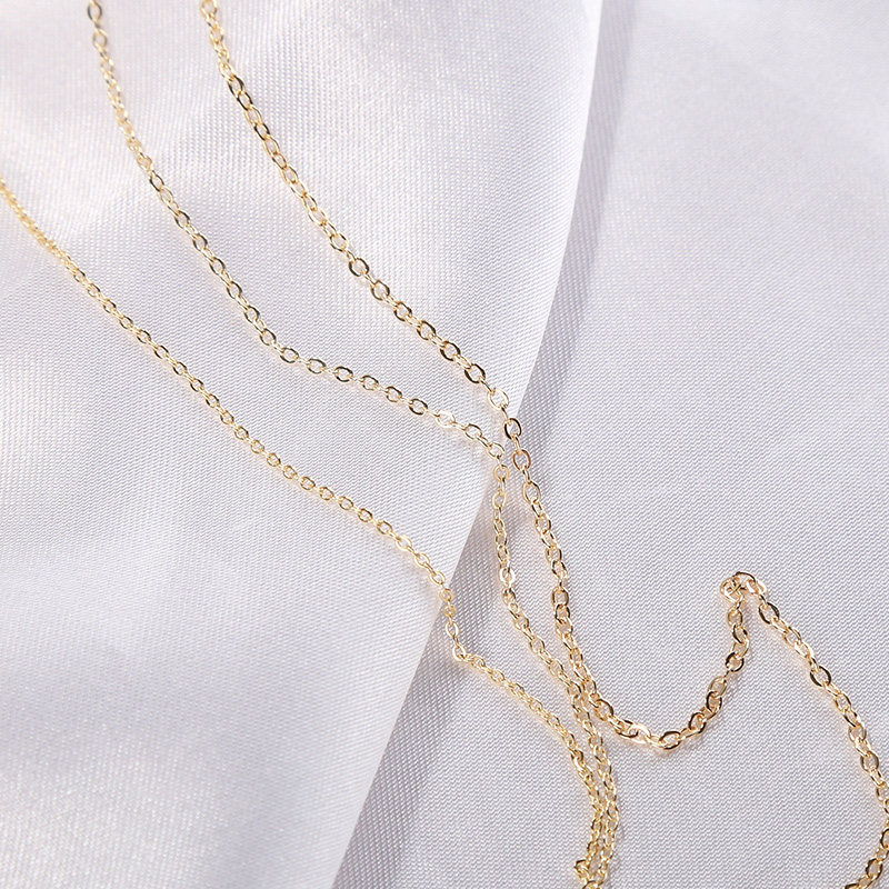 14K GOLD-FILLED CHAIN EARRINGS O-CHAIN EXTENSION NECKLACE BRACELET TASSELS ACCESSORIES MATERIALS HANDMADE DIY CROSS CHAIN ORNAMENTS