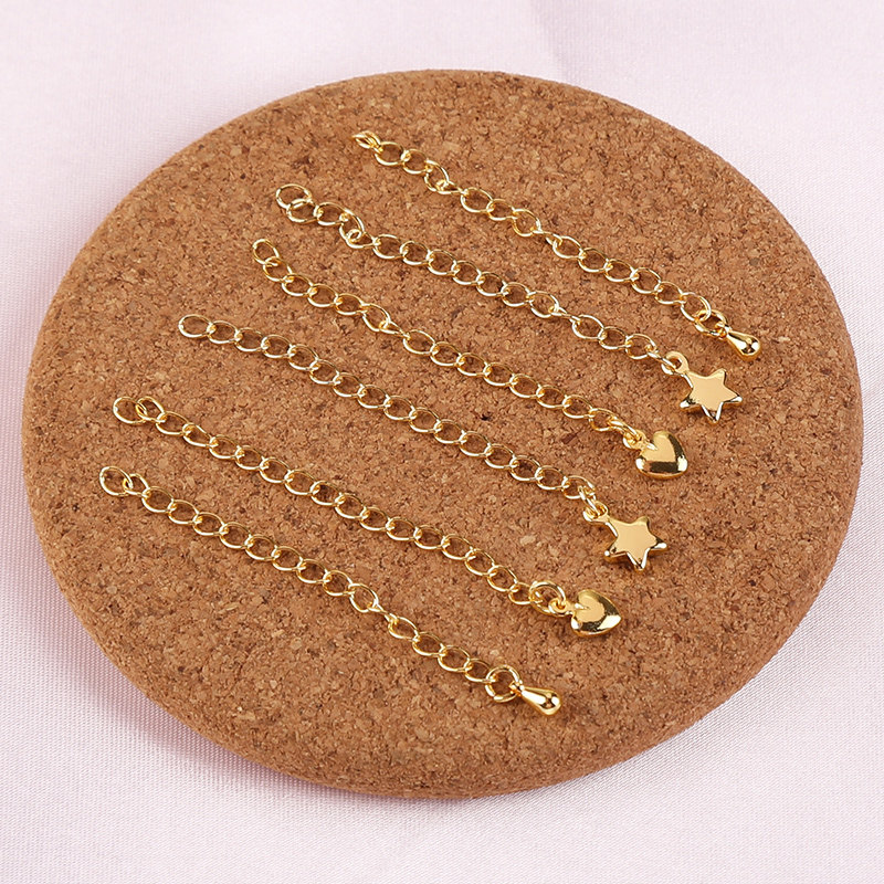 18K GOLD-FILLED EXTENSION CHAIN GOLD DIY HANDMADE PEARL BRACELET NECKLACE EXTENSION CHAIN EXTENSION CHAIN ACCESSORIES ADJUSTMENT EXTENSION CHAIN