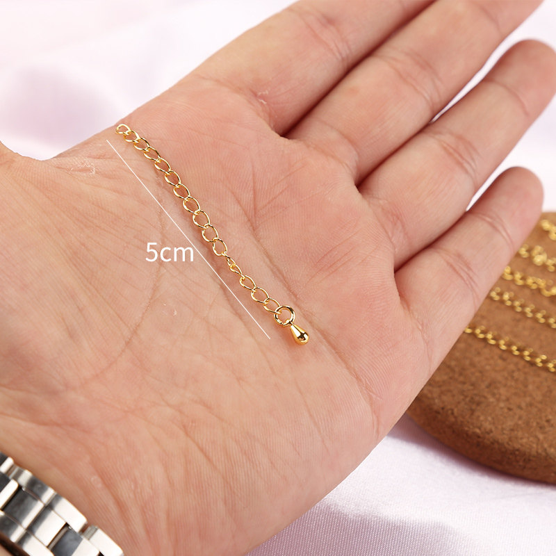 18K GOLD-FILLED EXTENSION CHAIN GOLD DIY HANDMADE PEARL BRACELET NECKLACE EXTENSION CHAIN EXTENSION CHAIN ACCESSORIES ADJUSTMENT EXTENSION CHAIN