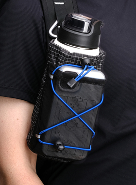 多功能水壶包户外小挂包手机袋单肩手机包双肩前置大容量水壶包