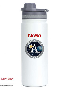NASA阿波罗计划316不锈钢保温杯便携白色简约茶水杯壶男女学生
