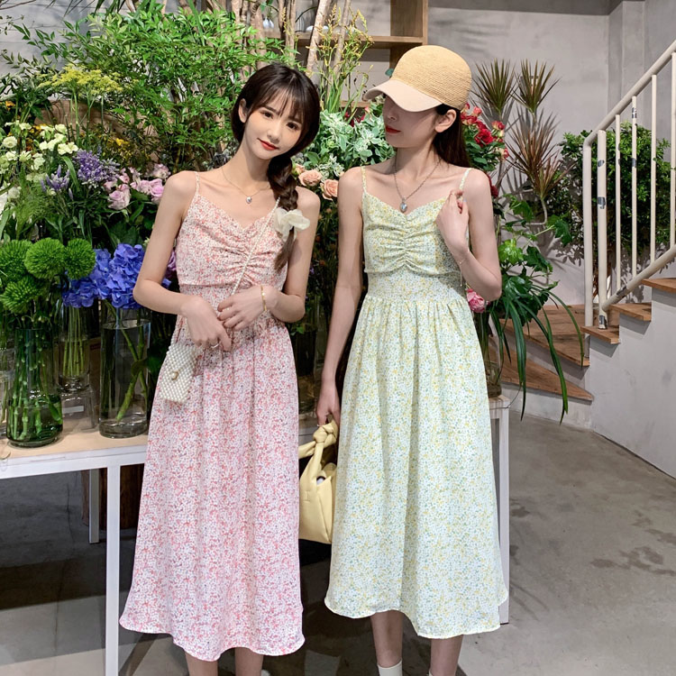 Real price: New Korean floral suspender dress in 2021