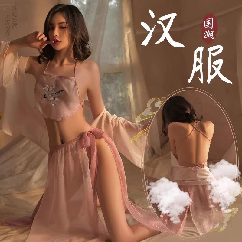 汉服睡衣宫廷款超仙公主古装贵妃性感情调古风内衣女睡裙古代寝服